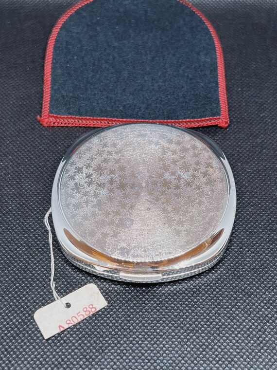 Japan Vintage Blue Compact Powder Mirror with Cel… - image 6