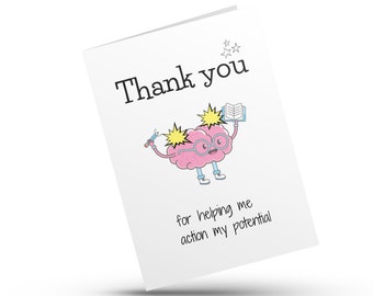 Biglietto di ringraziamento stampabile per neurologi, neuropsicologi, medici, neuropatologi, biglietto di ringraziamento medico