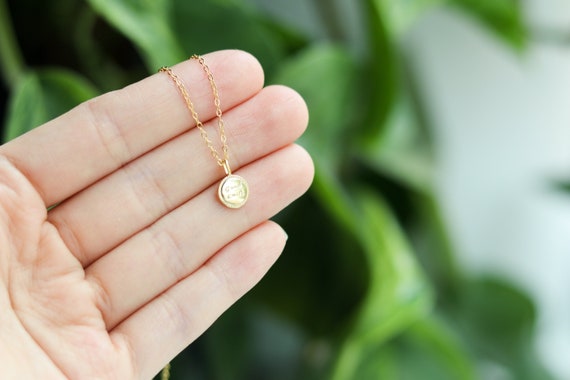 14k Gold-plated Good Luck Circle Pendant Necklace by