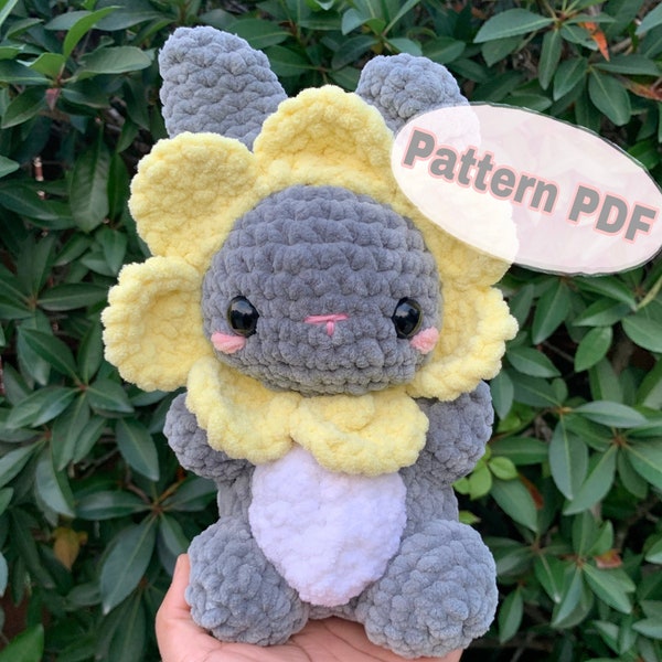 Crochet Flower Bunny Plushie PATTERN!! PDF