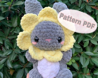 Crochet Flower Bunny Plushie PATTERN!! PDF
