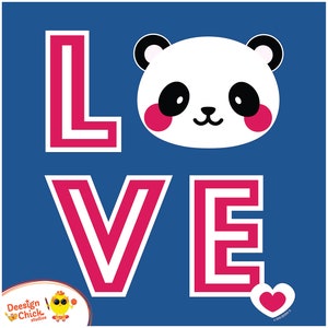 Illumina qualsiasi stanza con questo download immediato del file digitale Love Panda / Grafica di qualità da stampare a casa / Crea inviti, biglietti e altro ancora