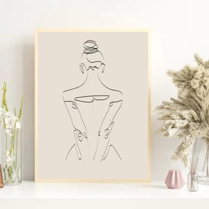 Woman Line Drawing Art Print Minimalist Female One Line Print Female Body Poster Modern Body Art Woman Body Line Art Digital Download