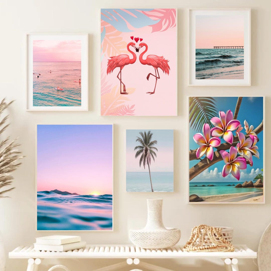 Coastal Gallery Wall Set of 6 Prints Teenage Girl Bedroom Decor Dorm ...