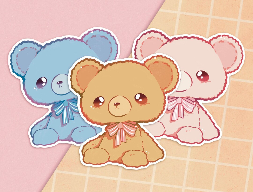 Teddy Bear Sticker Plushie Inspired Cute Baby Bear Kawaii Aesthetic ...