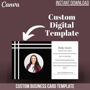 Digital Business Card, Custom Template, Canva Template, Custom Business Card
