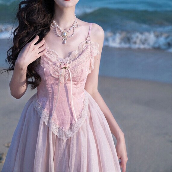 Vintage Corset Dress - Pink