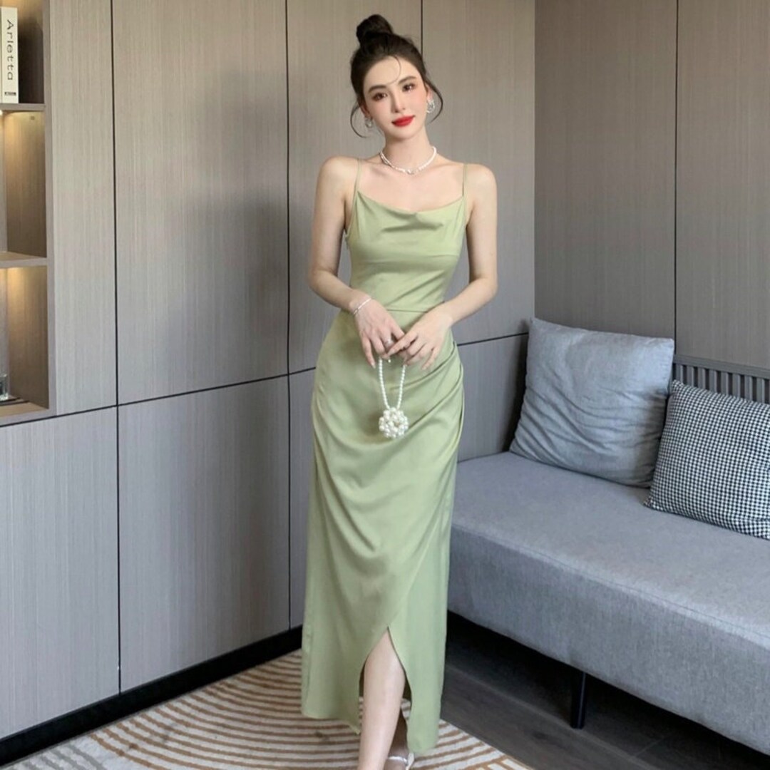 Slim Fit Midi Bridesmaids Dresses 90s 00s Retro Tie up Loose - Etsy