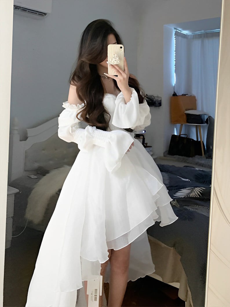 French White Tea Break Dress Tulle Prom Dress Fairy Dress for Etsy