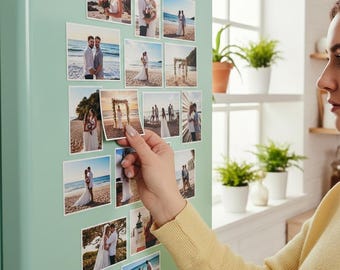 Custom Photo Fridge Magnet Set, Personalized Picture Card Magnet, Flexible Magnetic Keepsake Decor, Thanksgiving Gift for Family