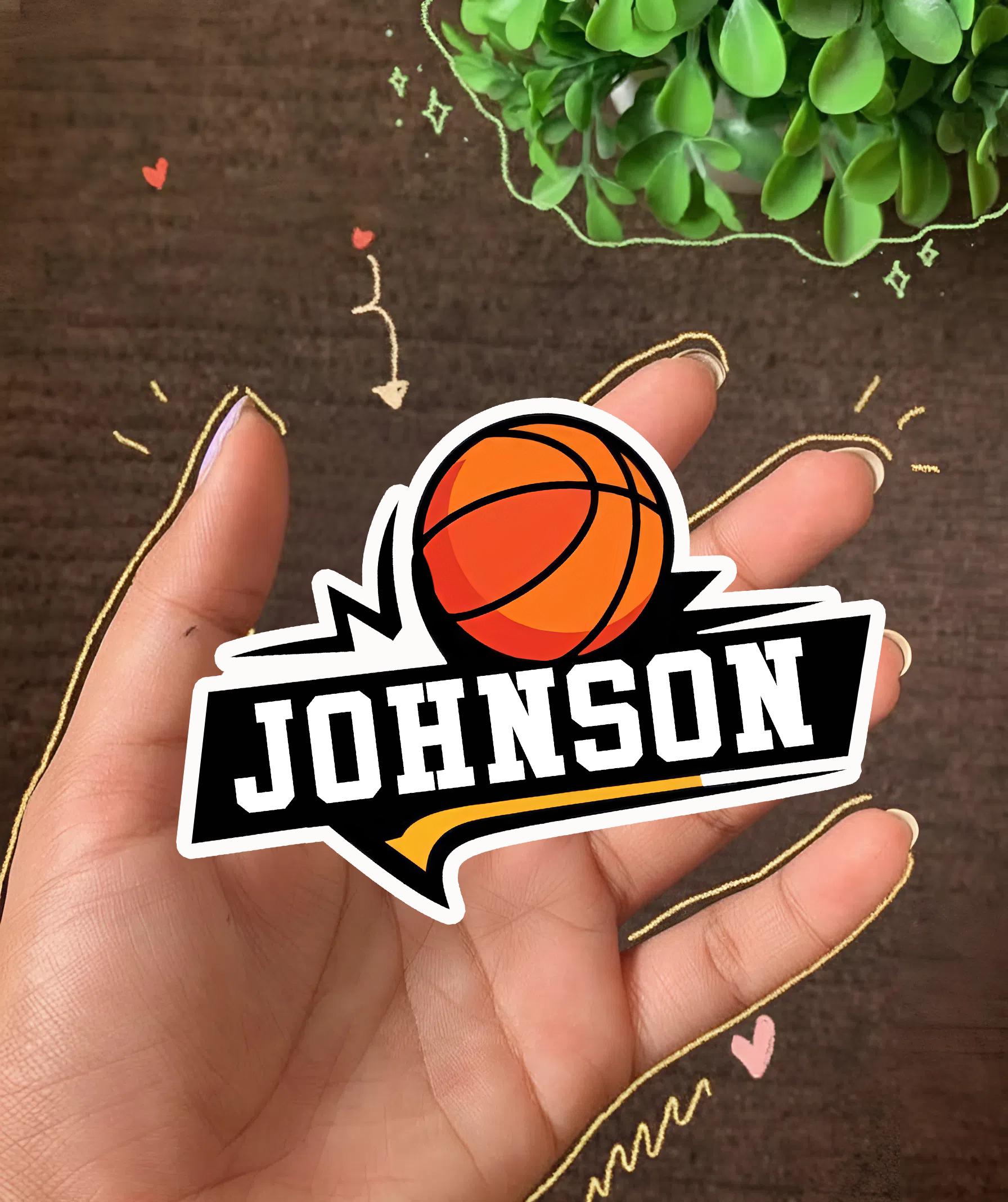 Personalized Basketball Name Sticker, Custom Collegiate Font Decal for ...