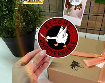 Mischievous Goose Sticker, Rebel Goose Meme Sticker, Funny Goose Laptop Decal, Sassy Goose Cartoon, Gift Idea