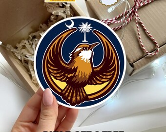 South Carolina Wren Bird Sticker, Glossy Vinyl State Bird Decal, Southern Wildlife Art, Laptop Water Bottle Sticker