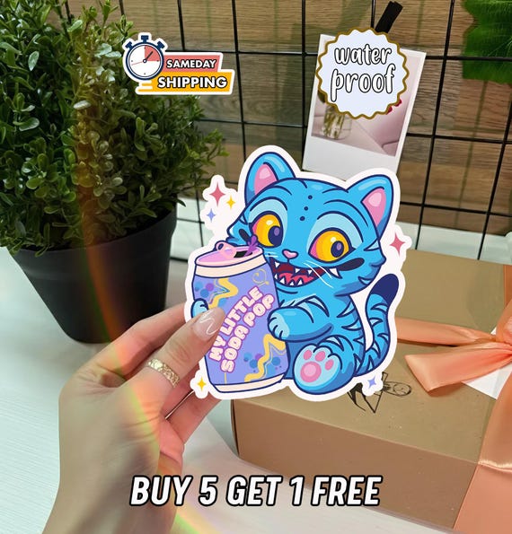 My Little Soda Pop Kpop Sticker, Cute Anime Aesthetic Vinyl Decal, Laptop Journal Water Bottle Gift