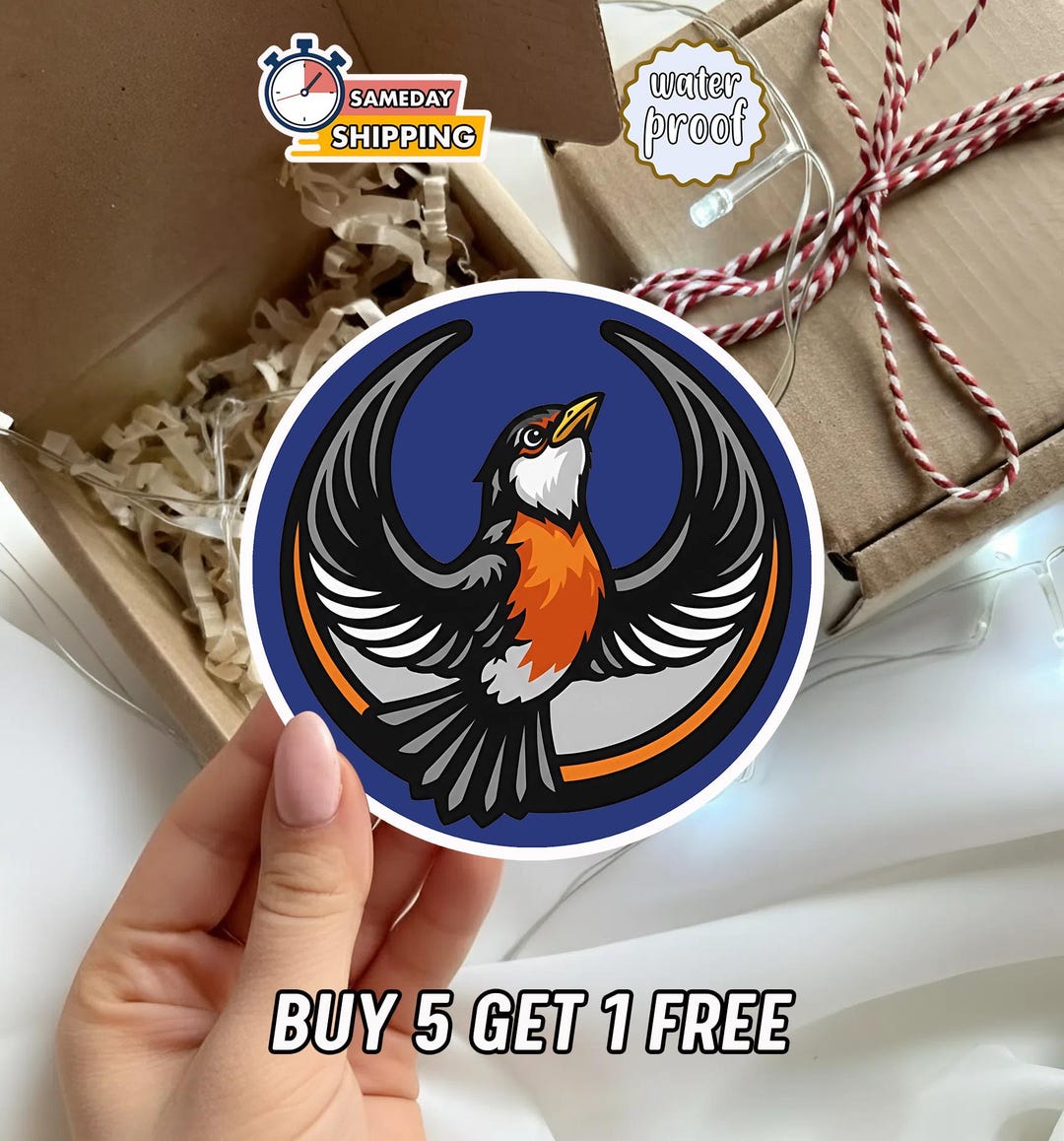 Michigan American Robin Rebel Sticker, State Bird Resistance Vinyl ...