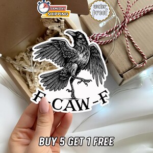Funny Crow Sticker, F Caw F Crow Meme Sticker, Zero F Caws Given Decal, Sarcastic Bird Humor, Viral Joke Gift