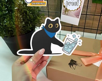 Anti ICE Cat Sticker, Sarcastic Black Cat Decal, Abolish ICE Protest Sticker, Subtle Resist Gift, Car Laptop Magnet
