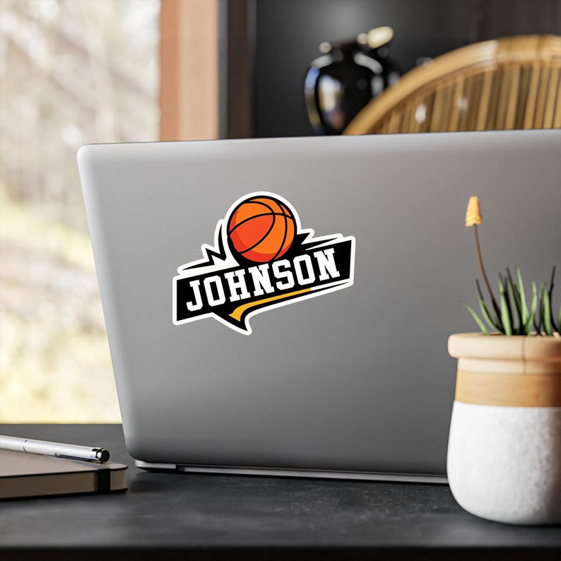 Personalized Basketball Name Sticker, Custom Collegiate Font Decal for ...