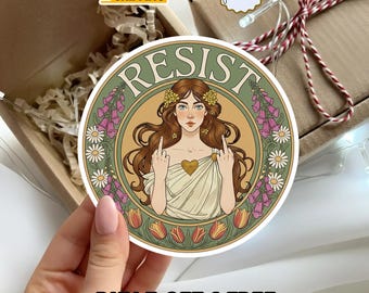 Empowerment Art Nouveau Sticker, Feminist Inspired Vinyl Decal, Equality Quote Aesthetic, Laptop Water Bottle Decor