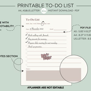 Blank to Do List Templateprintable To-do Listprintable Daily - Etsy