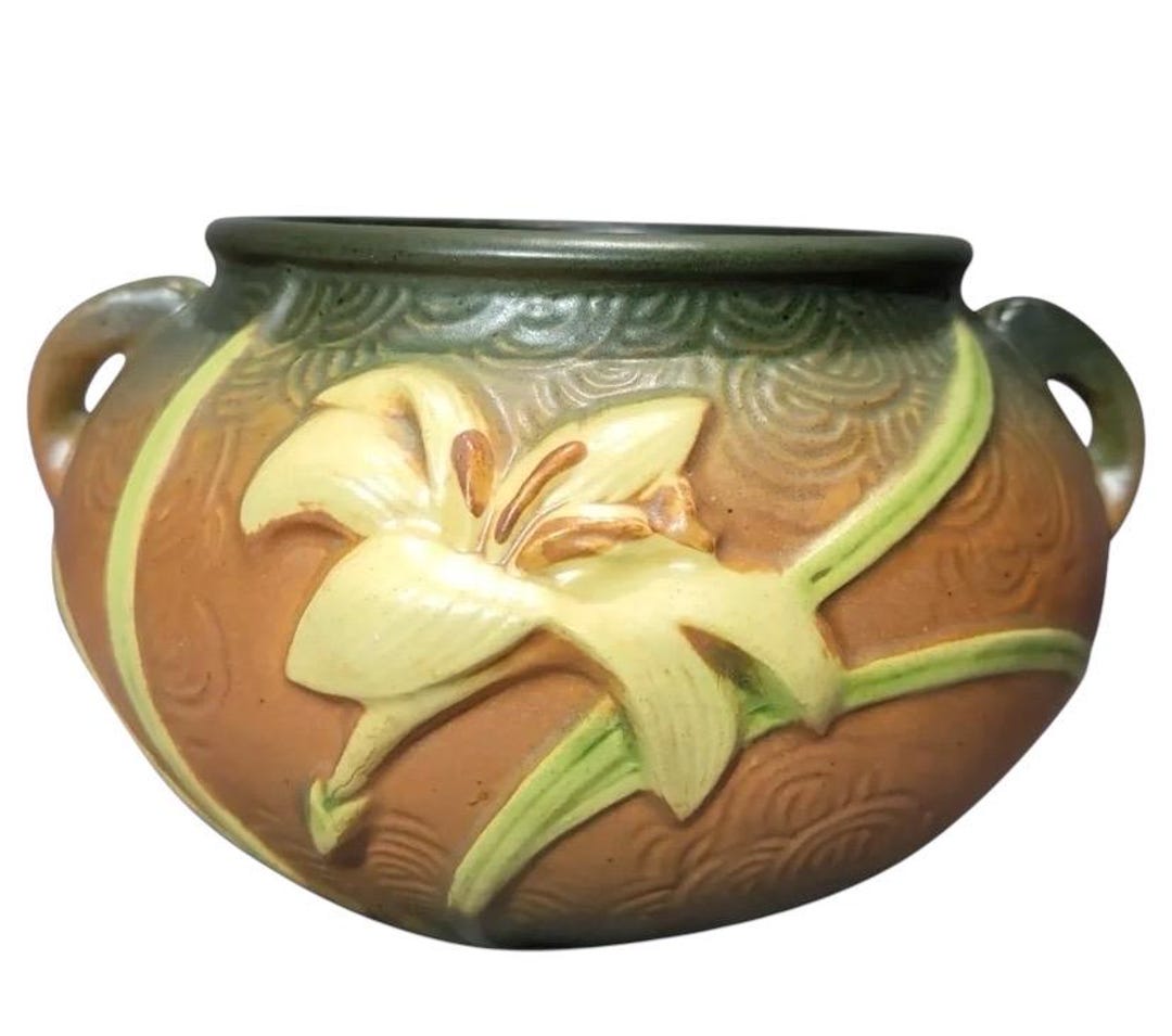 Vintage Roseville Zepher Lily Jardiniere 671-4 - Etsy