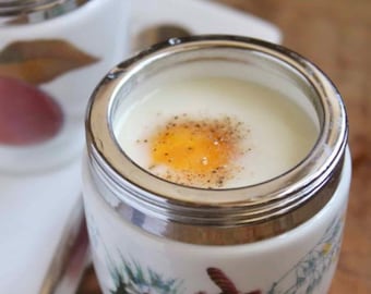 2 Royal Worcester Floral Porcelain Egg Coddlers Made in England