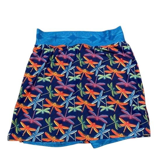 Skort Obsession Colorful Dragonfly Tennis Golf Pull on Pockets