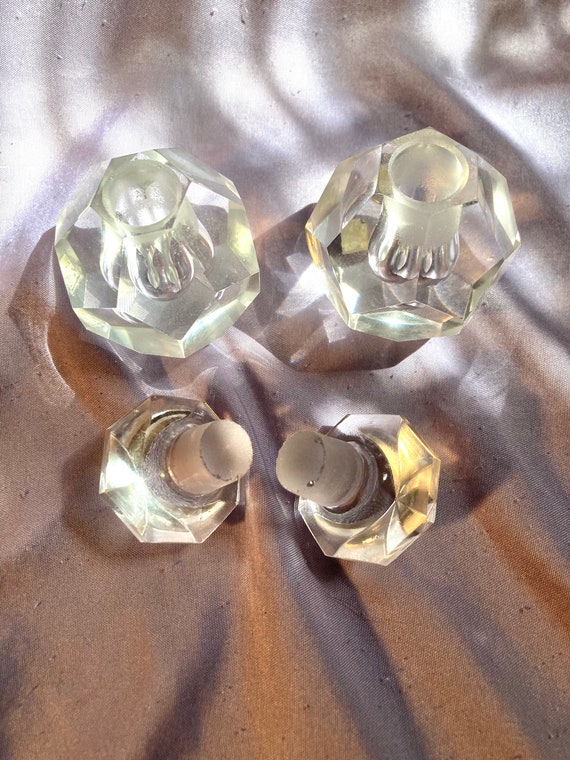 Pair of Art Deco Hand Cut Crystal Perfume Bottles - image 4