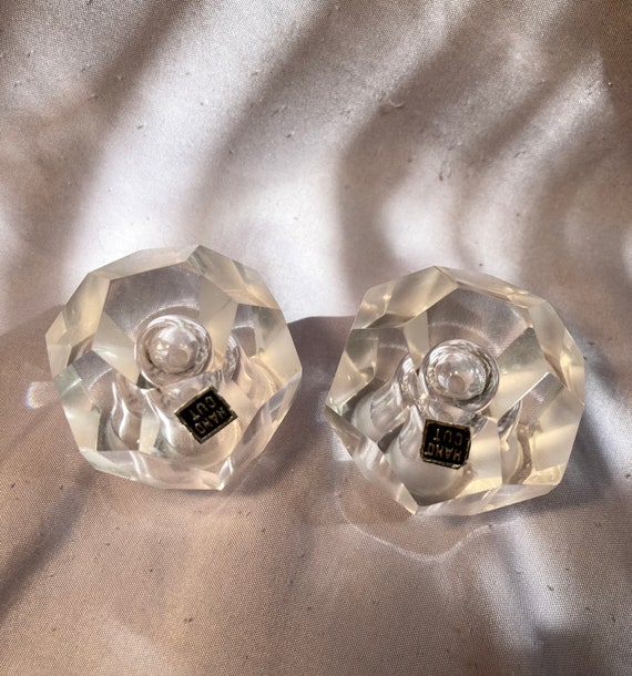 Pair of Art Deco Hand Cut Crystal Perfume Bottles - image 3