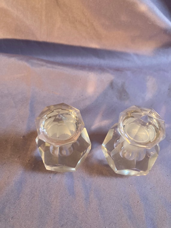 Pair of Art Deco Hand Cut Crystal Perfume Bottles - image 2