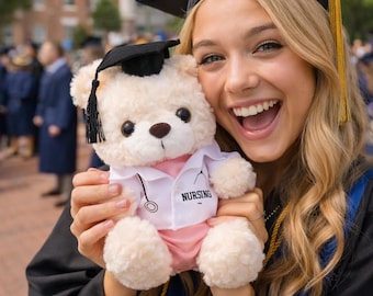 Personalized RN Graduation Bear, Custom Name Nursing Teddy, BSN Nurse Gift 2026, Nurse Grad Plush Toy for Her, Nursing Graduation Keepsake