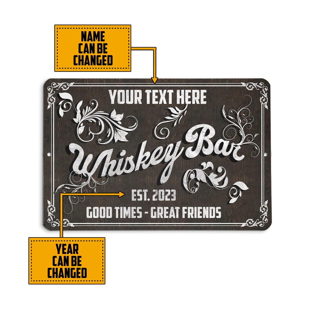 Whiskey Bar Metal Sign, Bar Tin Sign, Whiskey Bar Sign, Home Bar Sign ...