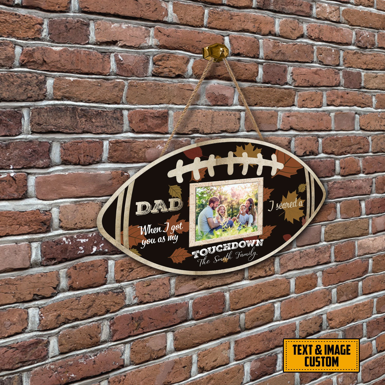 Football Touchdown Sign Customize I Scored A Touchdown Wood Sign, Football Player Cut Out ...