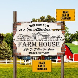 Farmhouse Metal Sign, Personalized Ranch Sign, Custom Metal Farm Sign, Chicken Coops Sign, Eggs Farmed Sign, Farm Decor, Hen House Decor