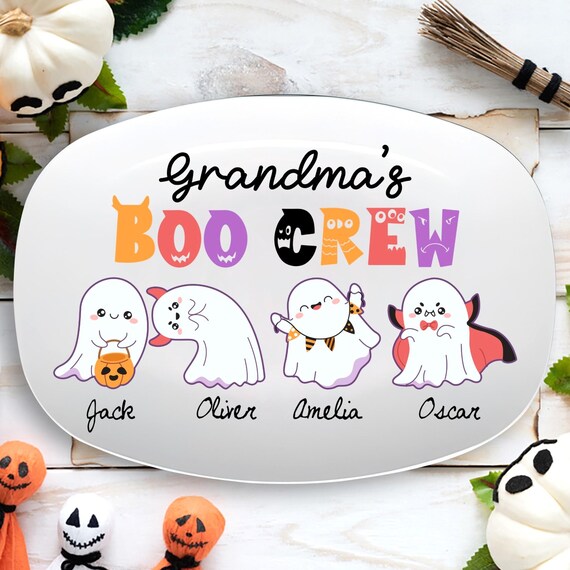 Halloween Gift for Grandma - Custom Grandma's Boo Crew Platter