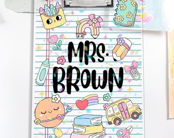 Portapapeles personalizado para profesores con nombre, regalos personalizados para profesores, regalo de vuelta al cole, portapapeles Elements para profesores, regalo de agradecimiento para profesores