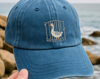 Funny Goose Baseball Cap Got Too Silly Hat,Embroidered Silly Goose Hat,Adjustable Vintage Cotton Dad Cap,Goose Lover Gift,Casual Outdoor Hat