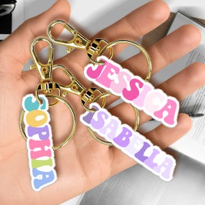 Custom Acrylic Name Keychain, Personalized Kids Backpack Keychain, Diaper Bag Tag, Lunchbox Name Tag, Back to School Gift, School Keychains