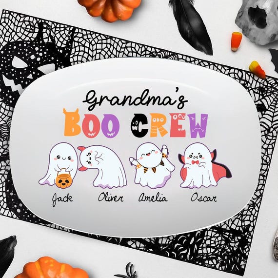 Halloween Gift for Grandma - Custom Grandma's Boo Crew Platter