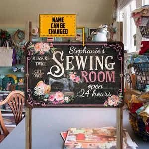 Creative Metal Sign Sewing Room Decor Sewing Room