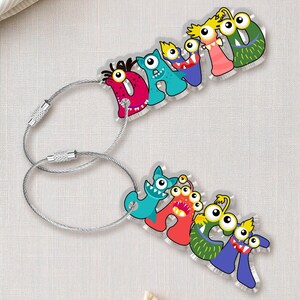 Custom Acrylic Name Tag for Kids, Personalized Backpack Keychain, Diaper Boy Name Keychains, Funny Lunchbox Name Tag, School Bag Accessories