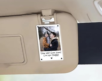 Clip de visera de coche con foto personalizada para papá, regalo para el Día del Padre de los niños, clip de visera con foto para papá, regalo para papá que conduce con cuidado, decoración para el auto de papá