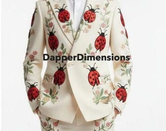 Traje de 2 piezas color marfil para hombre, personalizado, bordado a mano, estilo country western, estilo retro vintage, estilo vaquero, para novio, para boda.