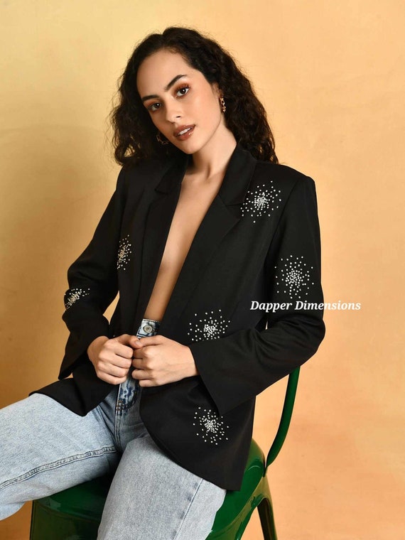 Black blazer party wear deals