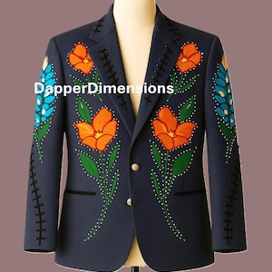 Embroidered Rhinestone Nudie Suit: Men&#39;s Western Wedding Outfit