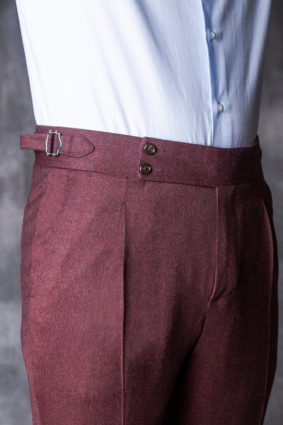 burgundy dress pants men Bar III Men's Slim-Fit Solid Suit Pant Burgundy 30x32 B4HP $175