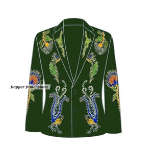 Men&#39;s Pine Green Wedding Day 2Pc Cotton Suit Customized Floral Embroidered Country Western Smiley Pockets Prom Gift Cocktail Party Wear Set