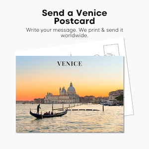 Postal personalizada de Venecia / Mensaje personalizado enviado a todo el mundo, regalo de viaje