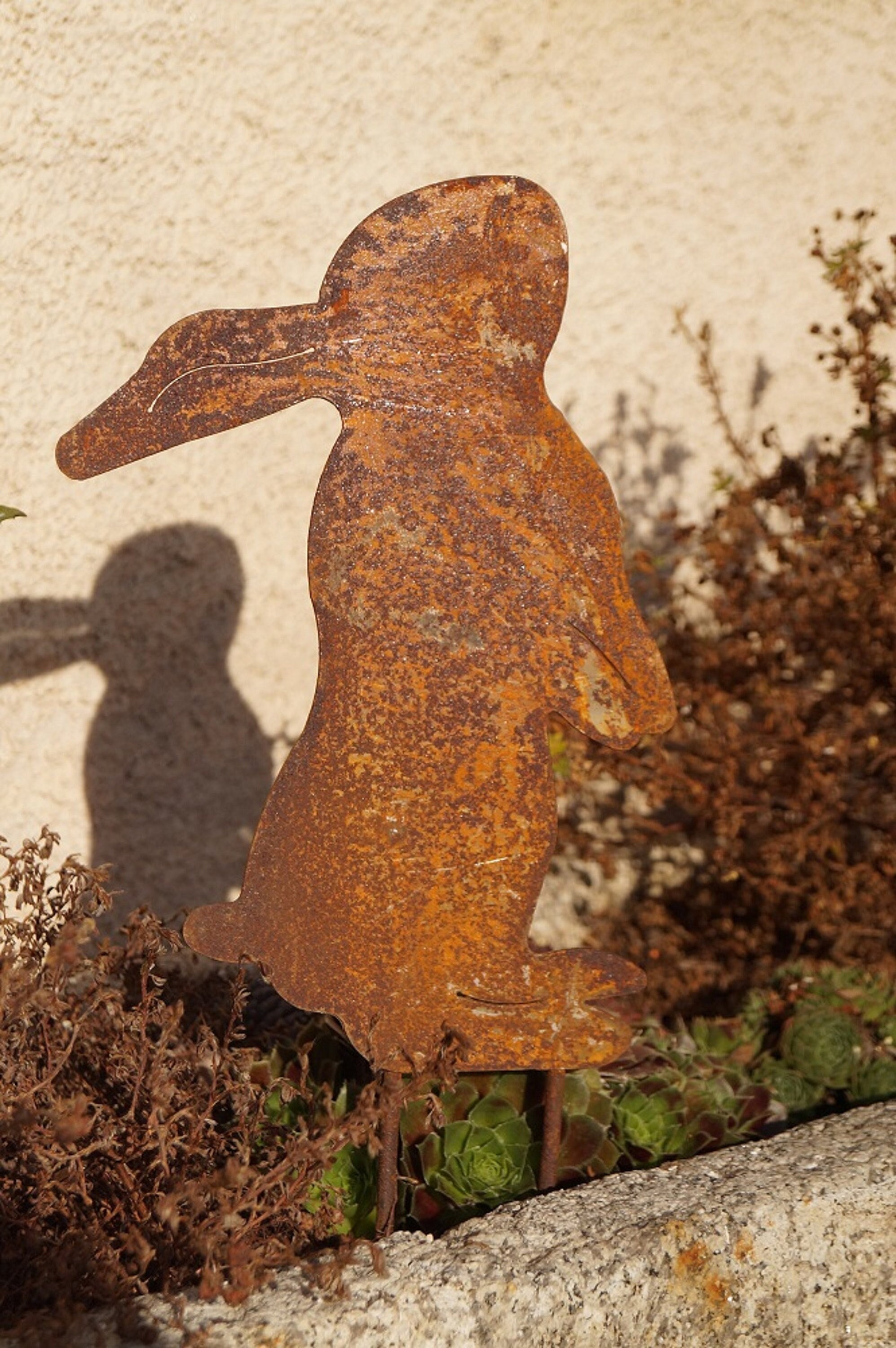 Rostalgie Edelrost-Hase „Flecki“ – Gartenfigur Aus Metall Zum Stecken