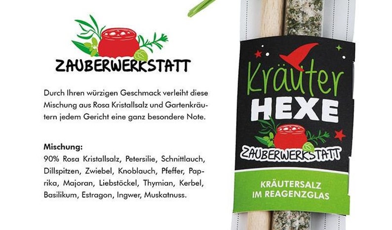 Holz Kochlöffel mit Kräutersalz Kräuter Hexe Bild 3